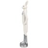Clayre & Eef 6PR4044 Decoratief Konijn Wit Zilver 5x4x20 cm