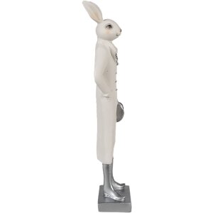 Clayre & Eef 6PR4046 Decoratief Konijn Wit 9x7x34 cm Polyresin