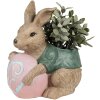 Clayre & Eef 6PR4050 Bloempot Konijn Bruin Groen 27x16x30 cm