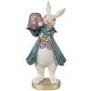 Clayre & Eef 6PR4057 Kaarshouder Konijn Wit Blauw 10x8x20 cm