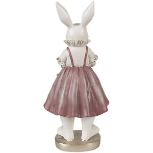 Clayre & Eef 6PR4059 Decoratief Konijn Wit Roze 12x10x27 cm
