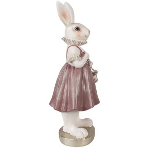 Clayre & Eef 6PR4059 Decoratief Konijn Wit Roze 12x10x27 cm