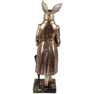 Clayre & Eef 6PR4083 Decoratief Konijn Witgoud 11x10x35cm