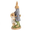 Clayre & Eef 6PR4094 Decoratief Konijn Bruin Blauw 9x9x21 cm