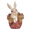 Clayre & Eef 6PR4115 Decoratief Konijn Beige Roze 11x11x17 cm Polyresin