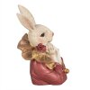 Clayre & Eef 6PR4115 Decoratief Konijn Beige Roze 11x11x17 cm Polyresin