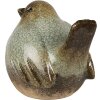 Clayre & Eef 6PR4123 Decoratie Vogel 16x12x14 cm Groen Bruin