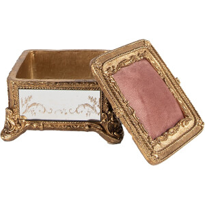 Clayre & Eef 6PR4132 Sieradendoosje Goudkleurig 12x12x7 cm