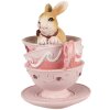 Clayre & Eef 6PR4985 Decoratieve Konijnenbekers 9x7x10 cm Bruin Roze