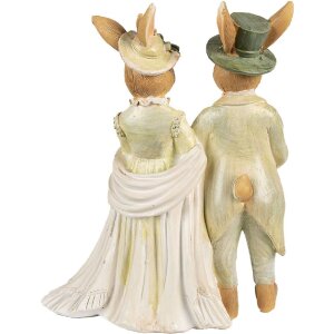 Clayre & Eef 6PR5019 Decoratief Konijn Bruin Groen 17x8x21 cm