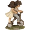 Clayre & Eef 6PR5027 Decoratie Kinderen op een Fiets 10x6x14 cm Bruin