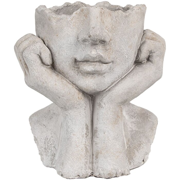 Clayre & Eef 6TE0498S Bloempot Grijs 17x14x18 cm