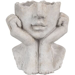 Clayre & Eef 6TE0498S Bloempot Grijs 17x14x18 cm
