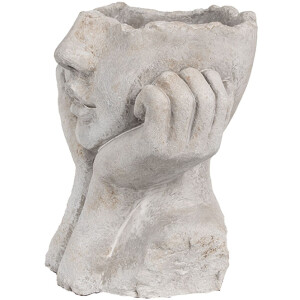 Clayre & Eef 6TE0498S Bloempot Grijs 17x14x18 cm