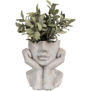 Clayre & Eef 6TE0498S Bloempot Grijs 17x14x18 cm