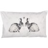 Clayre & Eef BSL36 Kussenhoes Wit Grijs 30x50 cm Bunny Motief Polyester