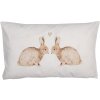 Clayre & Eef BSLC36 Kussenhoes Wit Bruin 30x50 cm Bunny Motief Polyester