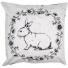 Clayre & Eef DR23 Kussenhoes Wit Zwart 45x45 cm
