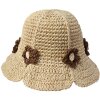 Juleeze JZH001 Kinderhoed Beige bloemenapplicatie One Size Zonbescherming