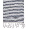 Clayre & Eef KT060.135 Plaid Beige Blauw Zigzag Patroon 125x150 cm
