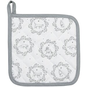 Clayre & Eef LGC45 Pannenlap Kat Motief 20x20cm Wit...