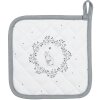 Clayre & Eef LGC45 Pannenlap Kat Motief 20x20cm Wit Grijs