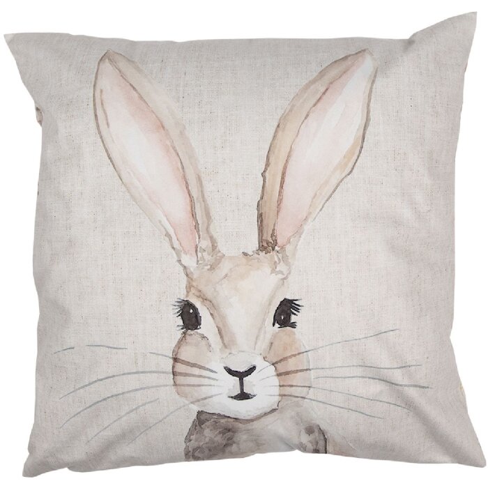 Clayre & Eef RUB22 Bunny Kussenhoes 45x45 Beige Sierkussen