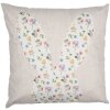 Clayre & Eef RUB23 Kussenovertrek Bloemenpatroon Beige 45x45cm