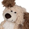 Clayre & Eef TW0590S Pluche Hondenknuffel Beige Bruin 18cm