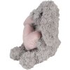 Clayre & Eef TW0603 Pluche konijn grijs met hart 14x15x20cm