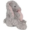 Clayre & Eef TW0603 Pluche konijn grijs met hart 14x15x20cm