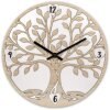 ZEP Vita wandklok houten boom design naturel wit 30cm