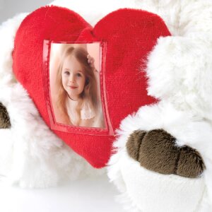 ZEP Teddy met hart fotolijst wit 3 5x4 5 cm 16x13x23 cm