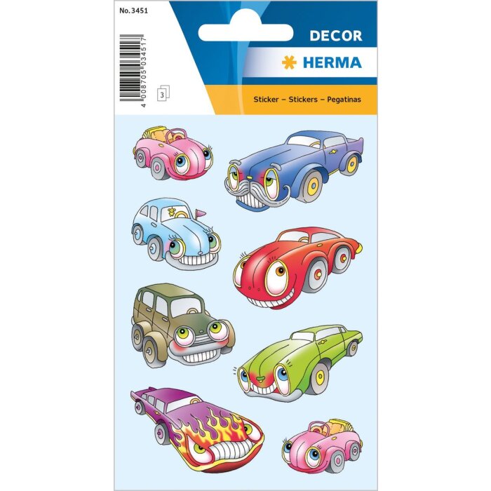 herma stickers decoratieve etiketten decor autos i 3 vellen