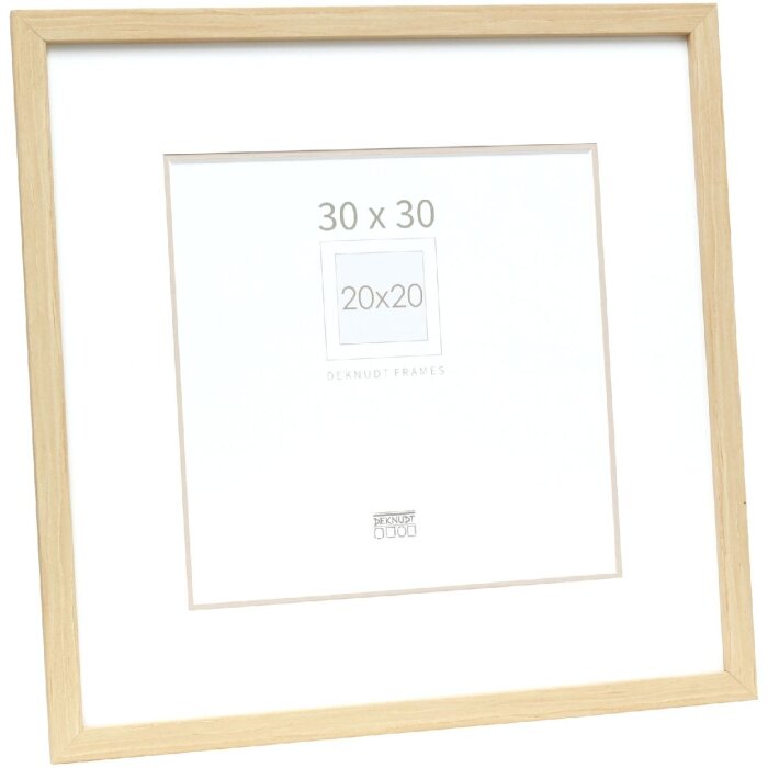 Deknudt S43AH1 fotolijst naturel hout 30x30 cm met passe-partout 20x20 cm
