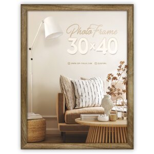 ZEP fotolijst Genova MDF houtlook helder glas bruin wit 20x30 cm tot 50x70 cm
