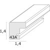 Deknudt S43AK4 Houten Lijst Rood Smal Blokprofiel 10x15 cm tot 30x40cm