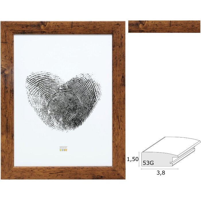 Deknudt S53GH9 Houten brede lijst bruin 13x18 cm tot 60x80 cm