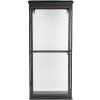 Vitrinekast ijzer glas zwart 31x21x70 cm Wandplank