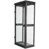 Vitrinekast ijzer glas zwart 31x21x70 cm Wandplank