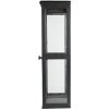 Vitrinekast ijzer glas zwart 31x21x70 cm Wandplank