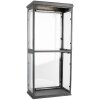 Vitrinekast ijzer glas zwart 31x21x70 cm Wandplank