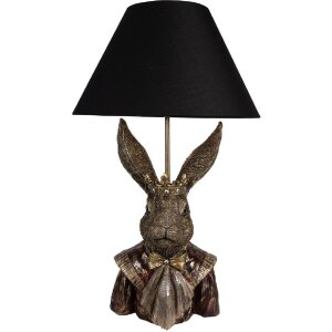 Clayre & Eef 5LMC0033 Tafellamp Bunny met kroon...