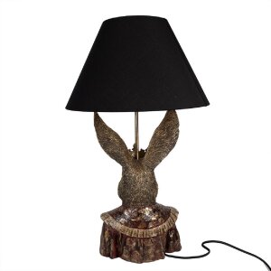 Clayre & Eef 5LMC0033 Tafellamp Bunny met kroon Zwart/Bruin 37x61 cm