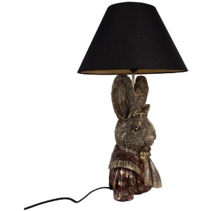 Clayre & Eef 5LMC0033 Tafellamp Bunny met kroon Zwart/Bruin 37x61 cm