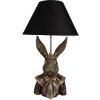 Clayre & Eef 5LMC0033 Tafellamp Bunny met kroon Zwart/Bruin 37x61 cm