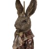Clayre & Eef 5LMC0033 Tafellamp Bunny met kroon Zwart/Bruin 37x61 cm