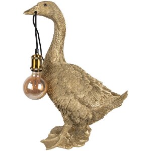 Clayre & Eef 5LMP671 Tafellamp gans goudkleurig 42x23x60 cm E27/max 60W