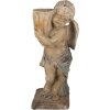 Clayre & Eef 5MG0041 Decoratief Engelen Steenbeeld Beige-Blauw 24x27x58 cm