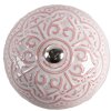 Clayre & Eef 65302 deurknop keramiek roze bloemmotief Ø 4x3/6 cm